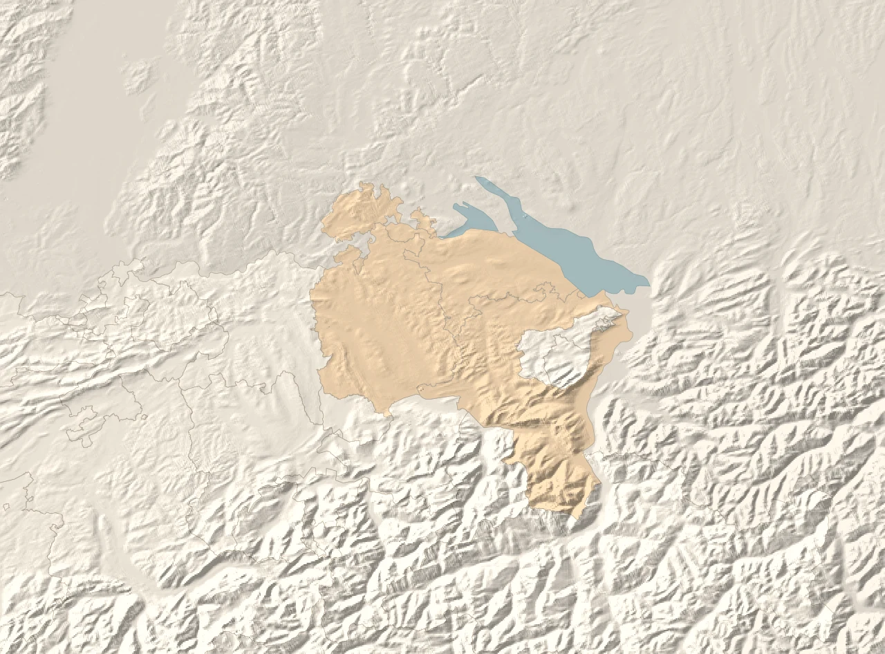 Reliefkarte Ostschweiz